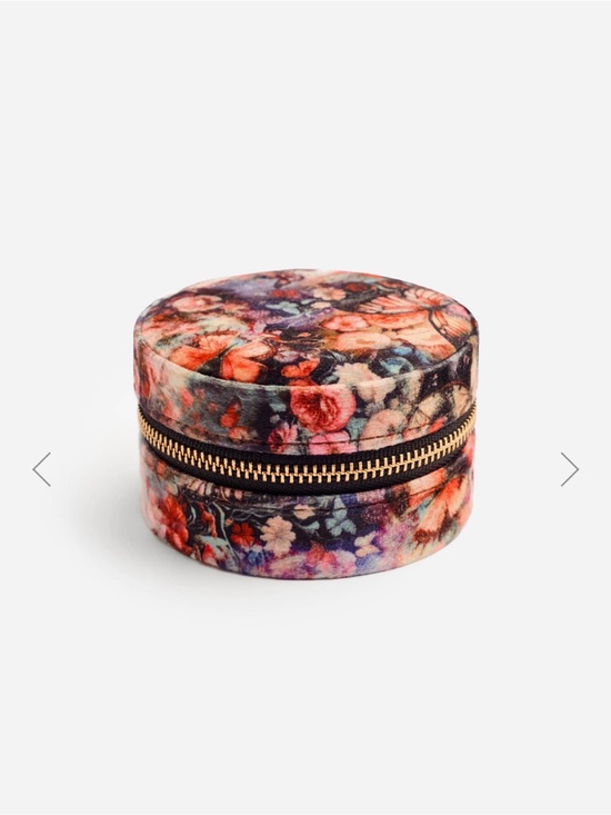 Johnny Was Accessories - JOHHNY WAS Teyros Velvet Floral Jewelry Box Round Travel Case NWT